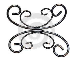 Section of decorative black wrought iron