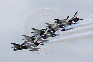 Section of the Frecce Tricolori arrive at Fairford photo