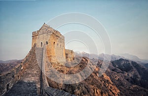 A section of the Great Wall of China at Jinshanling near Beijing, China.