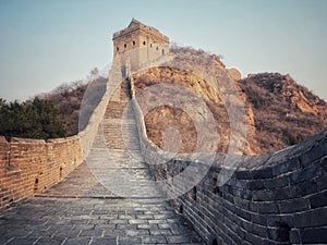 A section of the Great Wall of China at Jinshanling near Beijing, China.