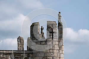 Section of the historic wall around the city of York, Yorkshire, UK