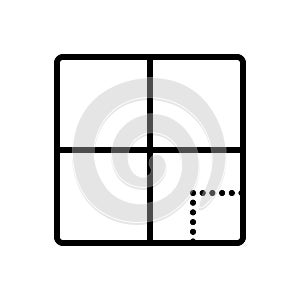 Black line icon for Section, block and part