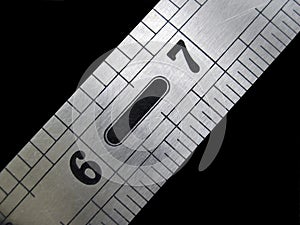 Section of a metal ruler