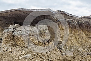 Section of soil erosion texture background