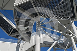 Section of a white observation tower