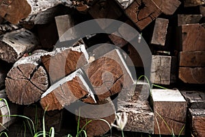 Section wood pile stacked photo