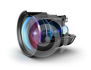 Sectional camera lens. 3d image