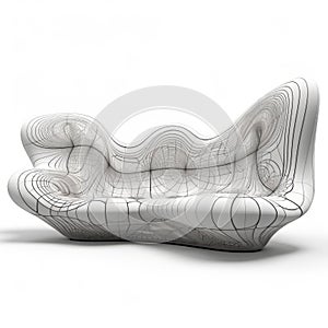 Sectional Sofa: Algorithmic Art On White Background
