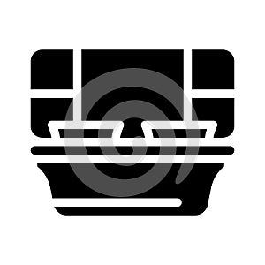 sections lunchbox glyph icon vector illustration black