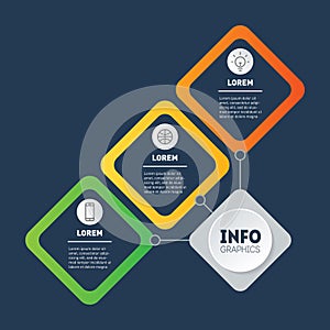 Sector infographics of technology or education process with three steps. Summary report. Business presentation concept with 3