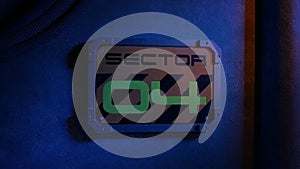 Sector Sign In Flashing Light Generic Industrial Or Scifi Scene