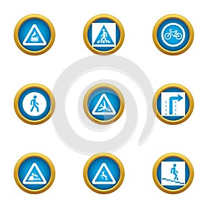 Sectoring icons set, flat style