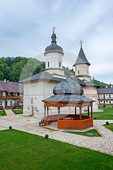 Secu monastery during a cloudy day in Romania