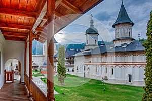 Secu monastery during a cloudy day in Romania