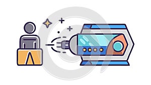 Secure Access and Data Management Control Icon, vector design Generative AI