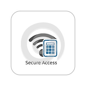 Secure Access Icon. Flat Design