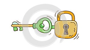 Secure Access: Key and Padlock for Protection Vector Graphic, vector design Generative AI