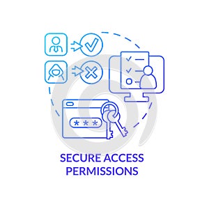 Secure access permissions blue gradient concept icon