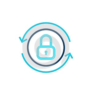 Secure access vector icon on white