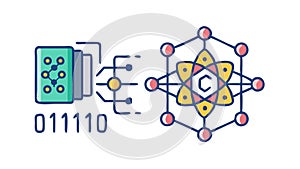 Secure Binary Data, Digital Security Encrypted Information. vector design Generative AI