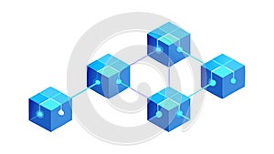 Secure Blockchain Data Network, Futuristic Technology, vector design Generative AI