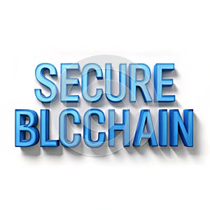 Secure Blockchain isolated on white background