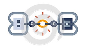 Secure Blockchain Network: Digital Connectivity Data Security, vector design Generative AI