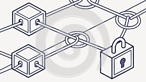 Secure blockchain network, symbolizing data integrity and security. vector design Generative AI