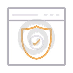 Secure browser thin line color vector icon