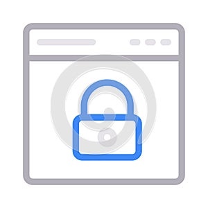 Secure browser thin line color vector icon