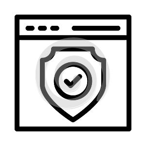 Secure browser thin line vector icon