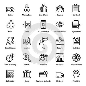 Secure Business line Icons Pack