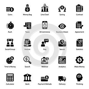 Secure Business Solid Icons Pack