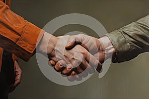 Secure Business trust handshake. Generate Ai