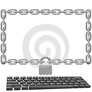 Secure chain lock computer monitor security