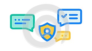 Secure Chat Messages Encrypted Communication Icon, vector design Generative AI