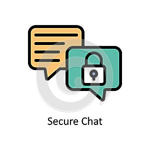 Secure Chat vector Filled outline icon style illustration. EPS 10 File