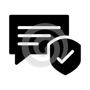Secure chat vector glyph flat icon