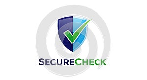 Secure Check Shield Logo with Checkmark security protection