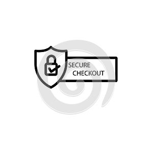 secure checkout icon vector set collection for web