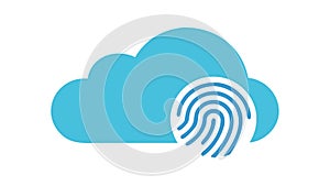 Secure cloud access: Biometric identification and data privacy, vector design Generative AI