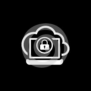 Secure Cloud Access Icon. Flat Design.