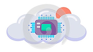 Secure Cloud, Advanced Data Processing, vector design Generative AI