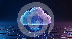 Secure Cloud Computing Concept on Digital Circuit Board for Business Data Connectivity.