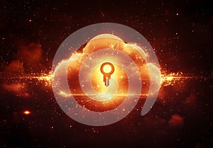 Secure Cloud Computing Data Encryption Network Security Key Access AI generated.