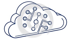 Secure Cloud Computing and Data Storage Icon, vector design Generative AI