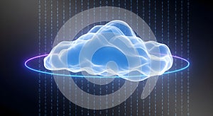 Secure Cloud Computing Data Storage System with Binary Code Background for Tech Professionals and Global Business Solutions.