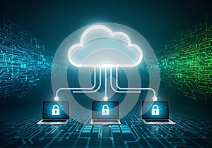 Secure cloud computing network with interconnected devices and digital encryption