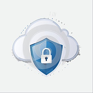 Secure Cloud Computing Vector Icon
