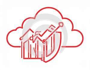 Secure Cloud Data Analytics and Growth Icon